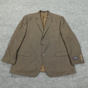 Chaps Blazer Mens 50 Regular Brown Check Sport Coat Classic Dress Jacket New